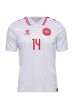 Danmark Mikkel Damsgaard #14 Fotballdrakt Borte Klær EM 2024 Korte ermer